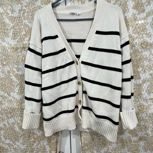 Striped Black and White Women's Sweater